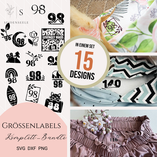 Plotterdatei Größenlabels “Komplett-Bundle” – 15 Designs