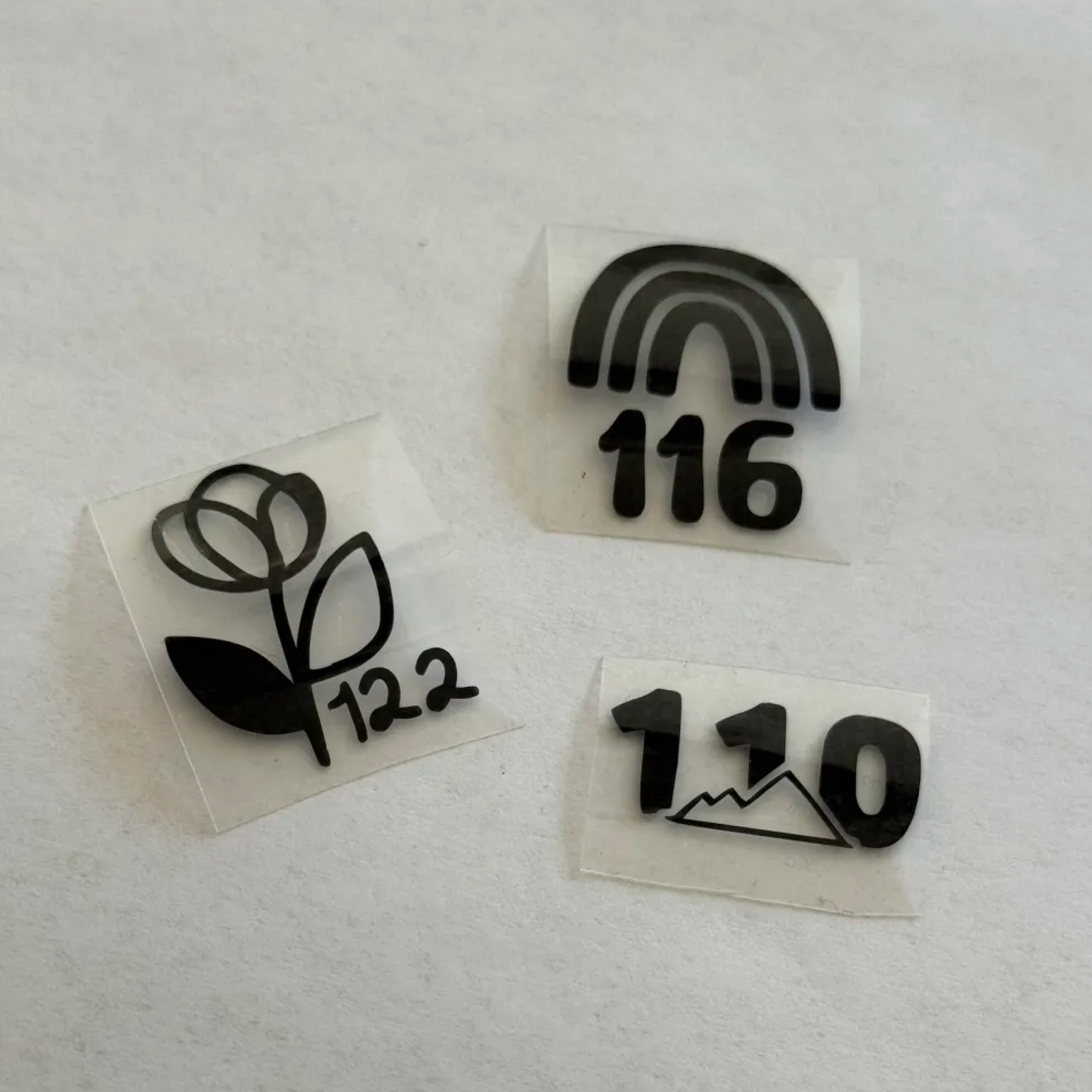 Plotterdatei Größenlabels “Berge groß” – Gr. 50–164