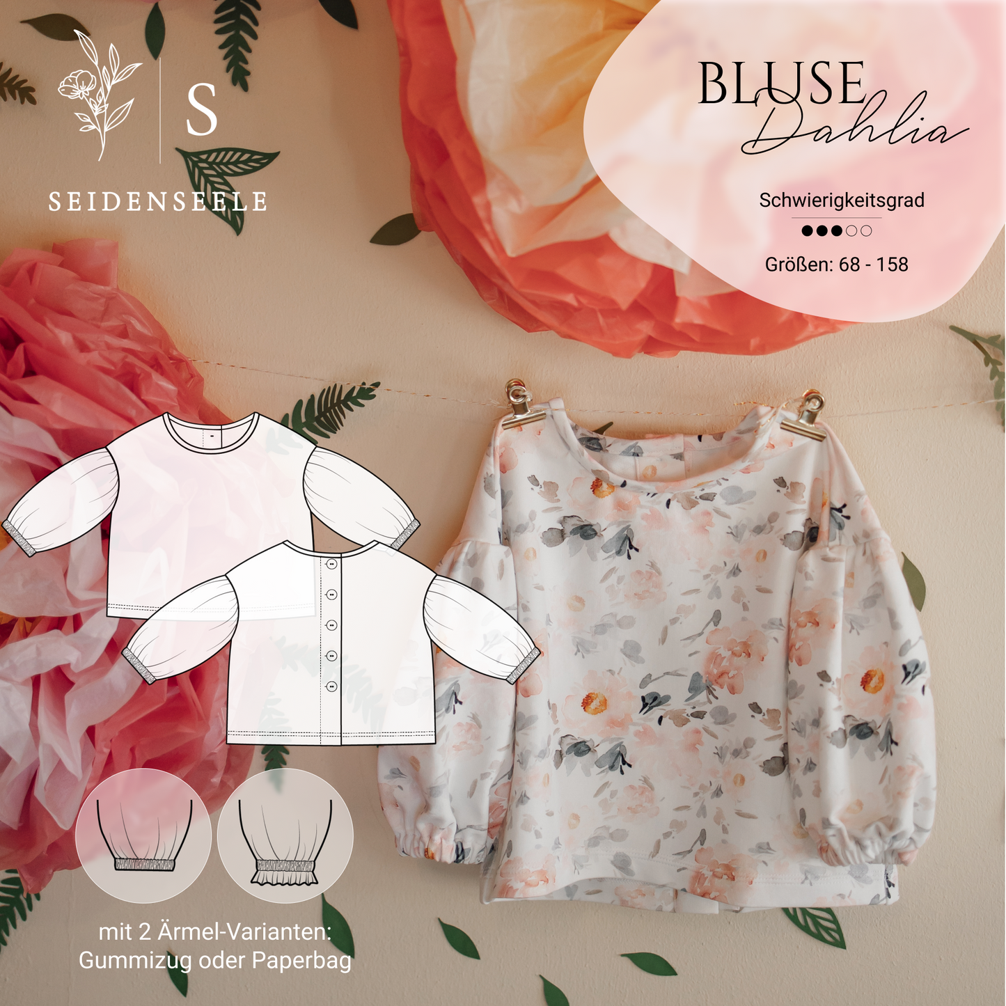 Bluse Dahlia (+ Papierpuppe Lizzy)